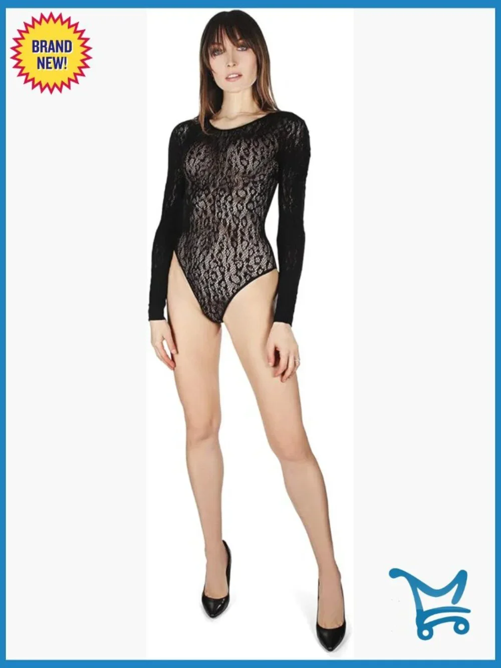 Long Sleeve Lace Bodysuit Animal Print Natori